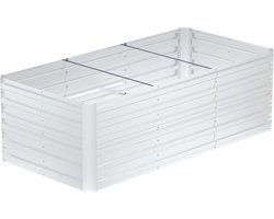 180x90x58cm Zilver Metalen Bloempot voor Verhoogde Bloembedden, 975L Verzinkt Staal, Rechthoekig Plantenbed om Zelf te Bouwen, Outdoor Plantenbak voor Groenten/Bloemen/Fruit/Kruiden, NAIZY