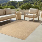 Tapis d'extérieur TAPISO Yucana - Tapis tissage plat Intérieur & Extérieur - Design moderne chiné - Tapis d'extérieur beige crème - Résistant aux intempéries & résistant aux UV 200x290