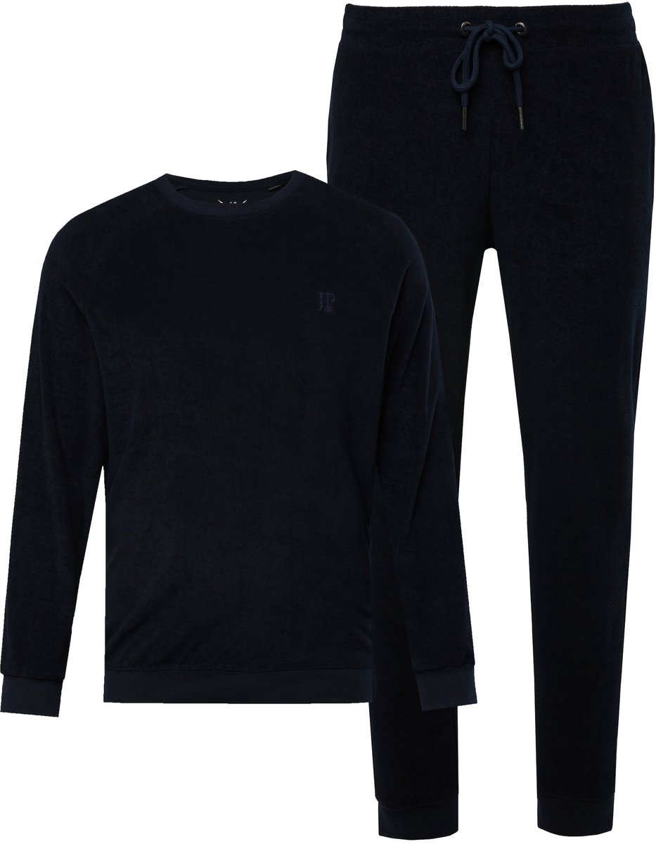 JP 1880 - Heren - Pyjama Buik-Fit thermo-materiaal shirt met lange mouwen - Navy blauw - Maat XXL