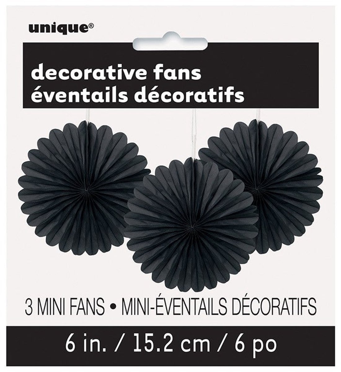 Waaiers Zwart - 3 stuks (15cm)