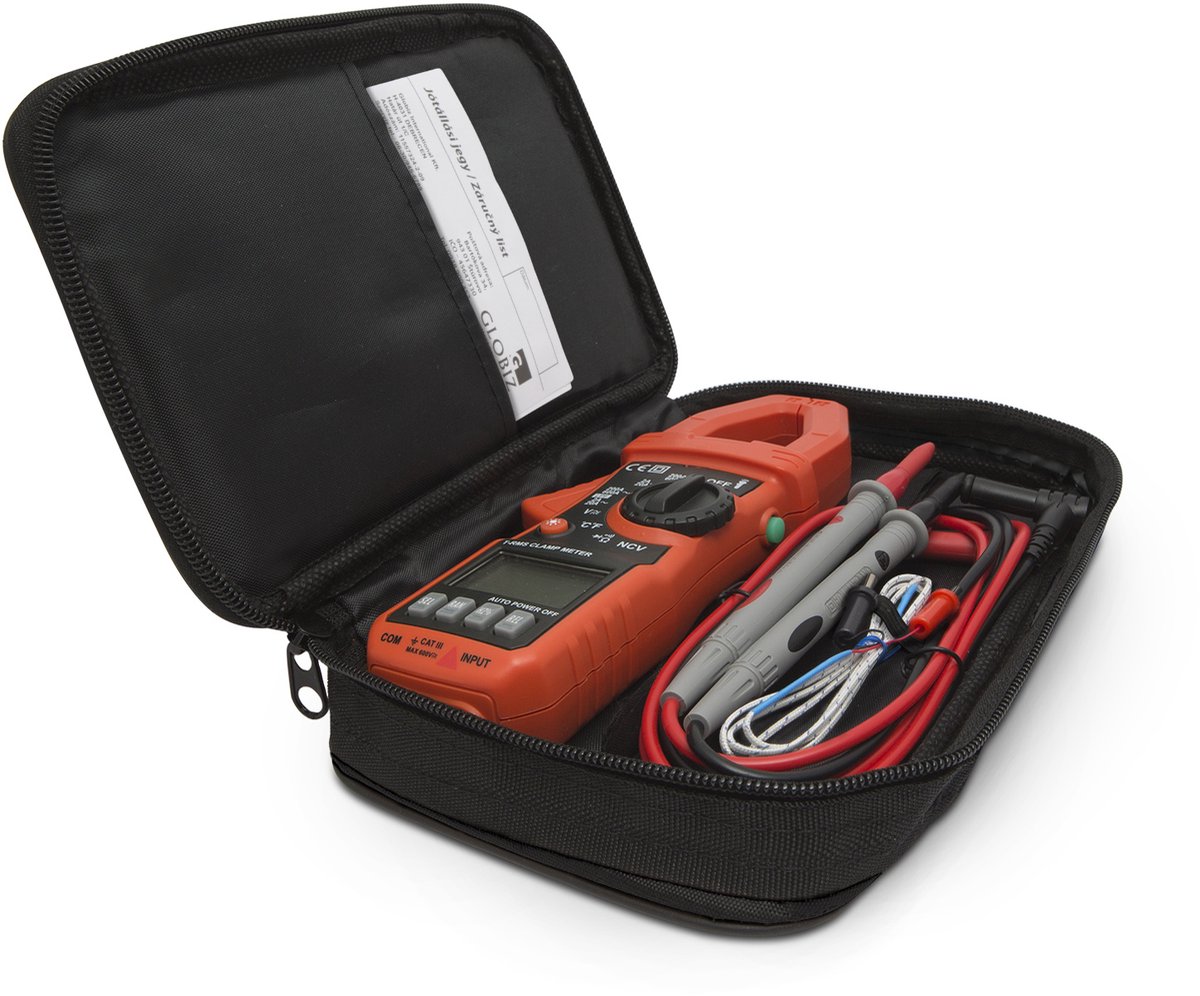 Digitale True RMS AC/DC Stroomtang - Professioneel Meetinstrument - Meet Spanning, Stroom, Weerstand, Frequentie En Temperatuur - Relatieve Meetmodus - Fasezoeker Met Licht- En Geluidsindicatie - NCV [25612]