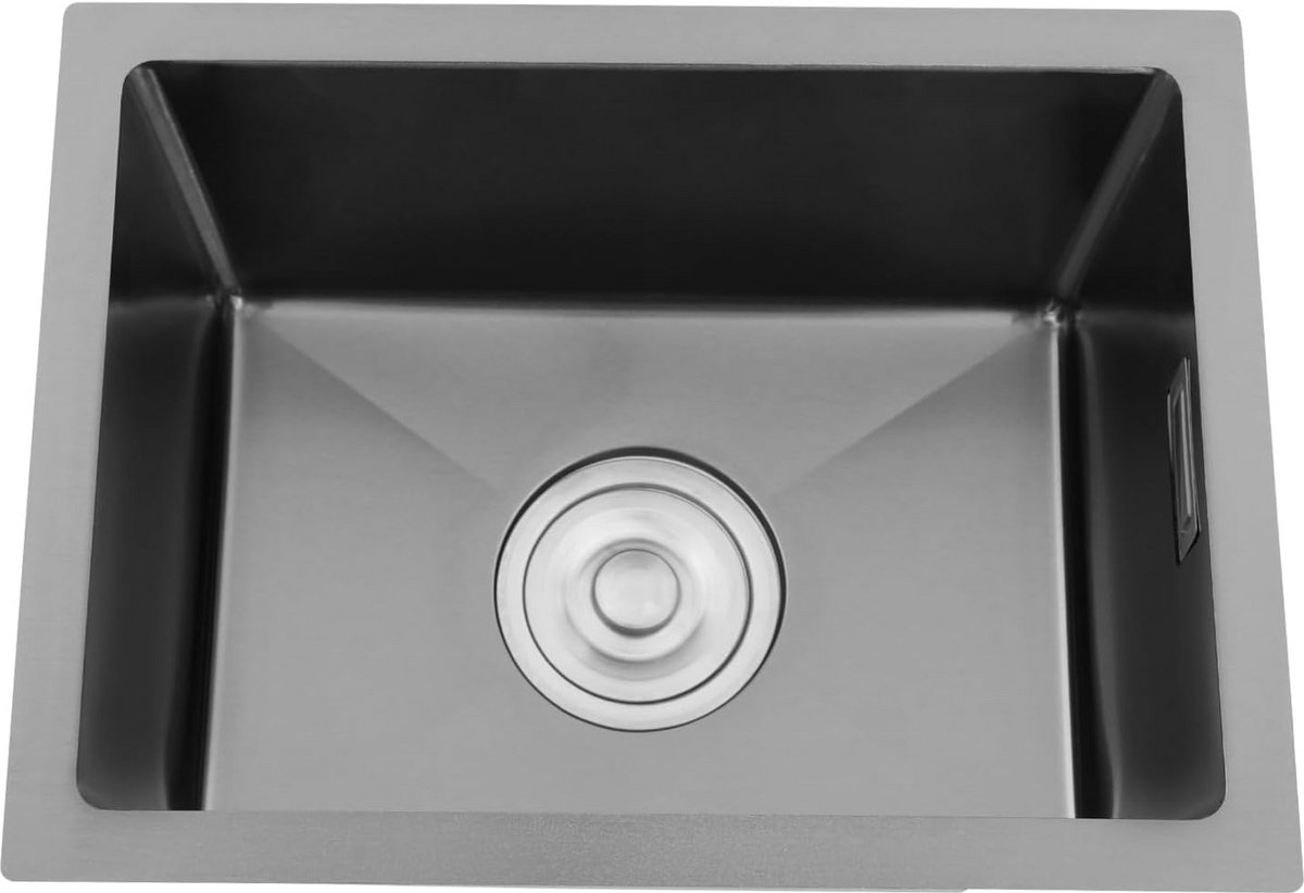 RVS Keukenspoelbak Zwart 40x30 cm Inbouw Goed Onderhoudsvriendelijk