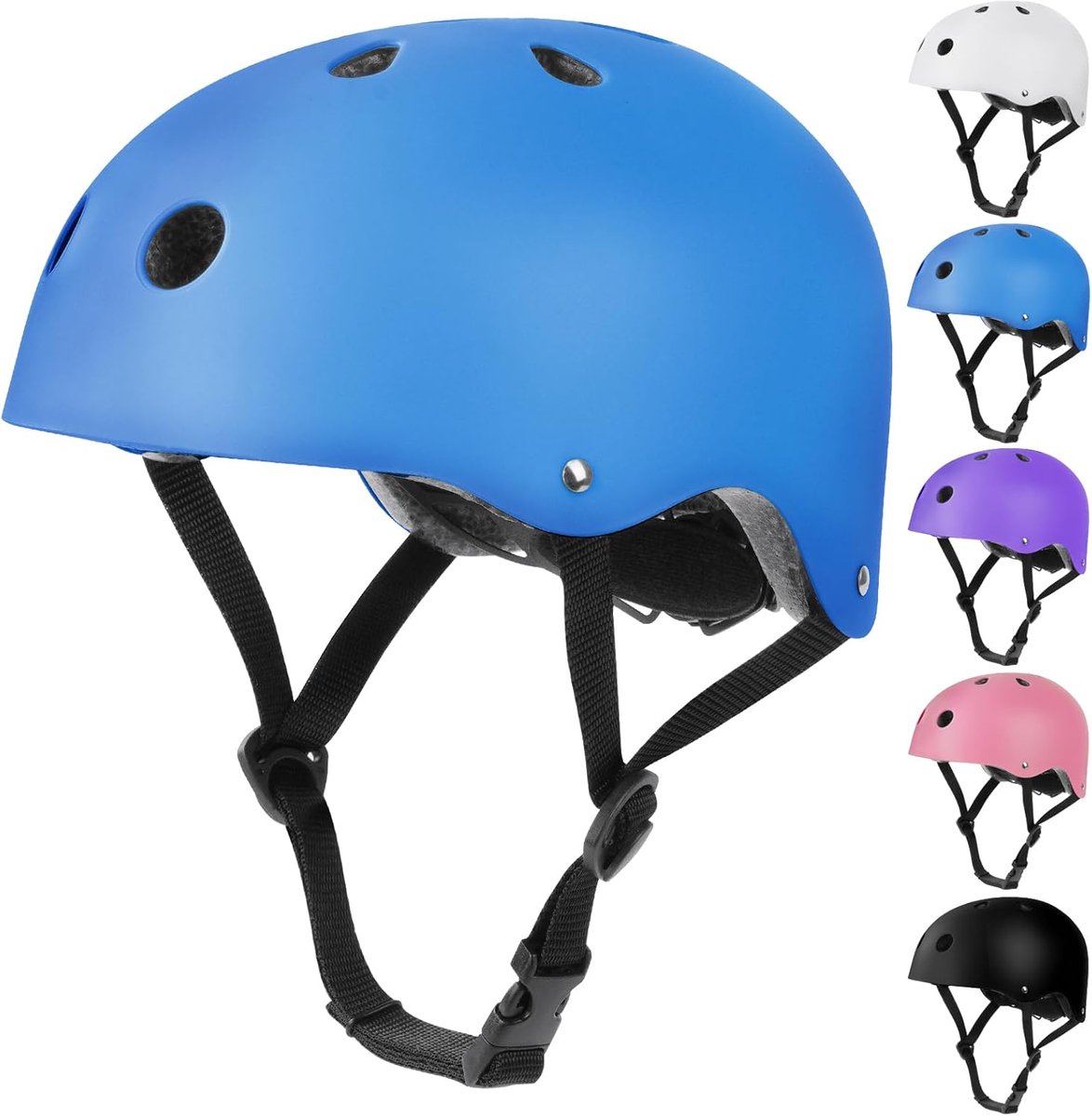Kinderfietshelm, fietshelmset voor kinderen van 2-10 jaar, beschermende helmset geschikt voor fietsen, rolschaatsen, ijsschaatsen, steppen en andere sporten.