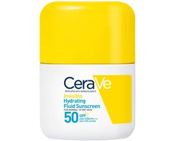 CeraVe Onzichtbare Hydraterende Zonnebrand Fluide SPF 50 - Met 3 essentiële ceramiden - Voor een normale tot droge huid - 50ml