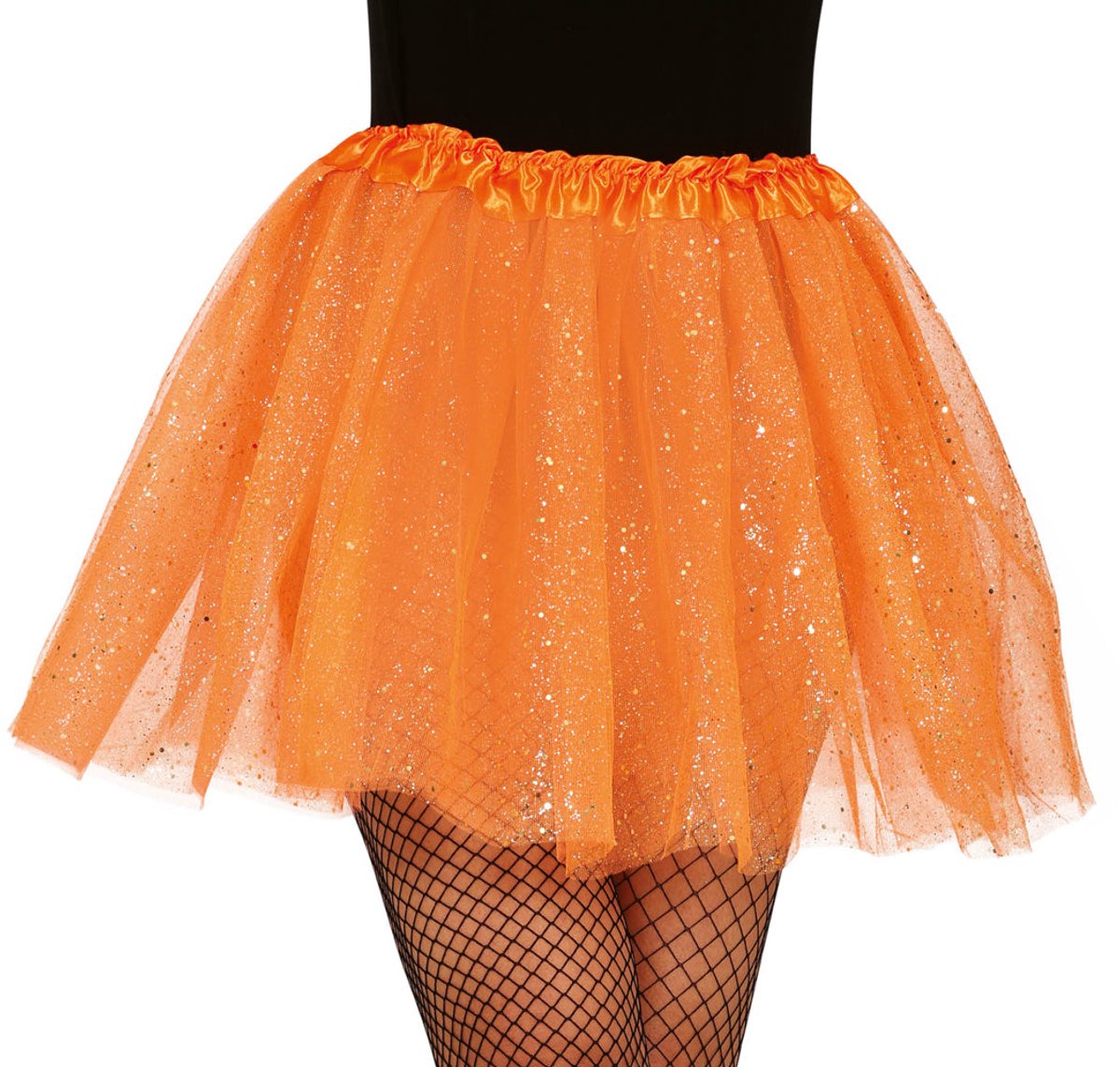 Fiestas Guirca - Glitter tutu oranje - 40 cm - Carnavalskleding - Carnaval - carnavalskleding 2027 - Carnaval kostuum - WK voetbal 2026 - WK voetbal versiering - WK voetbal outfit - Nederland WK