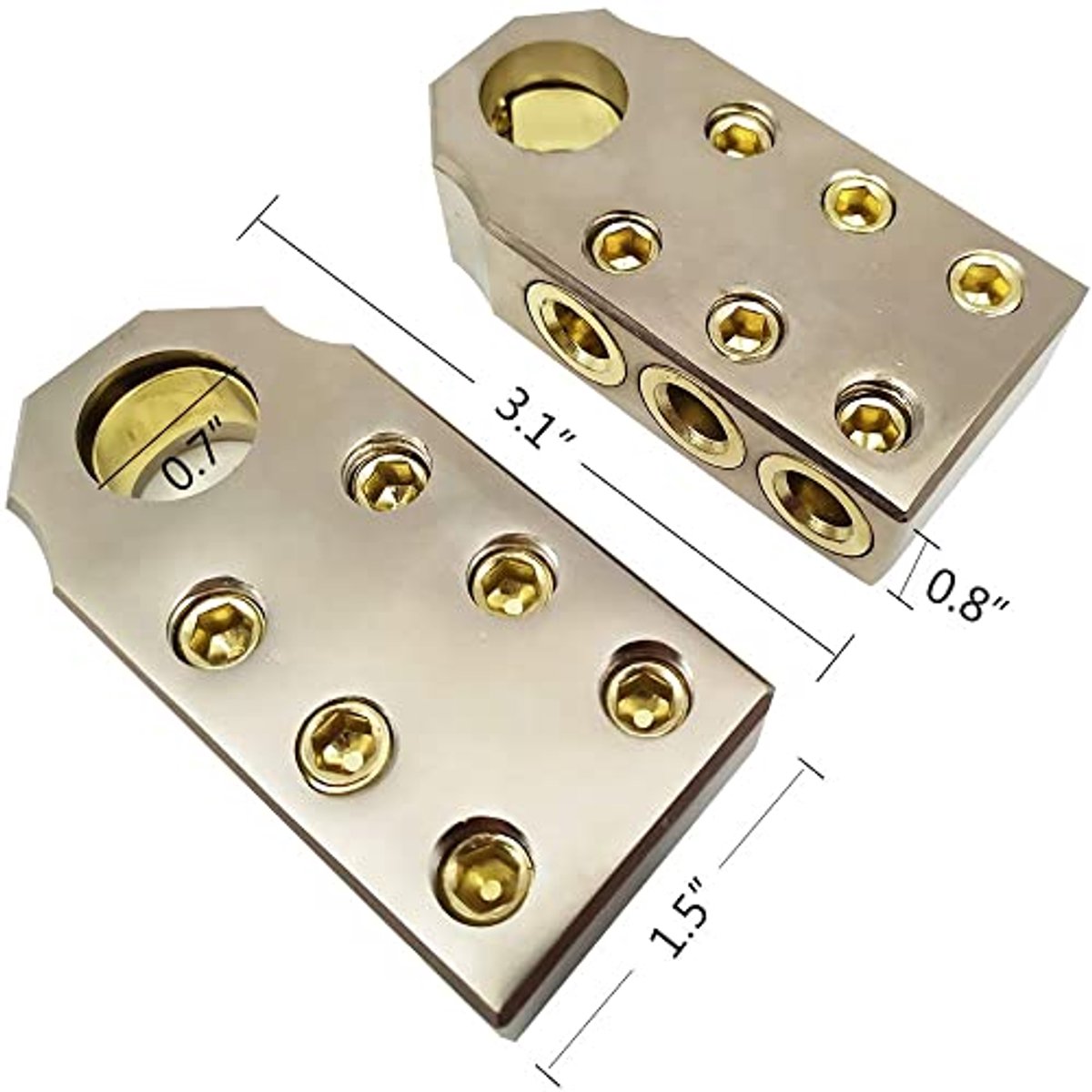 2 Stuks Batterij Terminal Connector Kit (6)1/0 Gauge AWG Positieve Negatieve Batterij Post Klem met Speciaal Gereedschap voor Auto Caravan Marine Boot