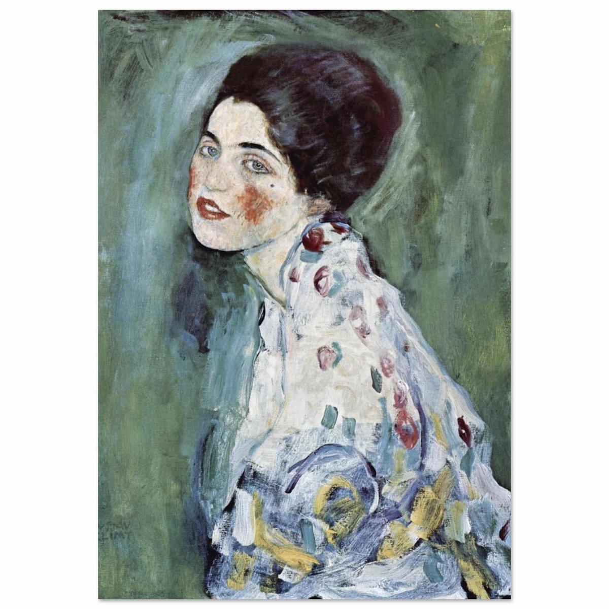 Gustav Klimt - Portrait of a lady Poster met Lijst 70x100 cm - inclusief lijst