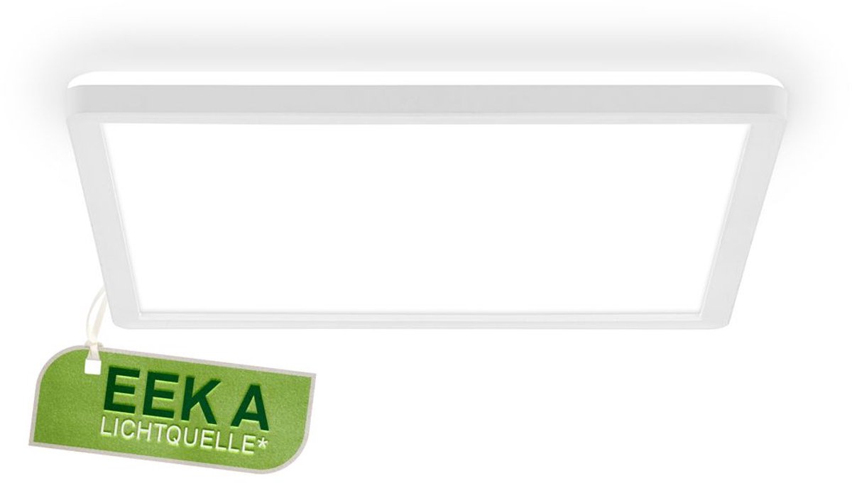 BRILONER Tava A - EEK A LED Plafonniére - plafondlamp met achtergrondverlichting - met indirect licht - 11W - 4.000 K - 2.400 Lm - 29x29 cm - wit