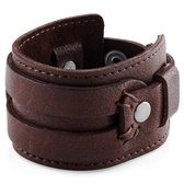 Gladius | Bruine Snap Armband van Volnerf Buffelleer