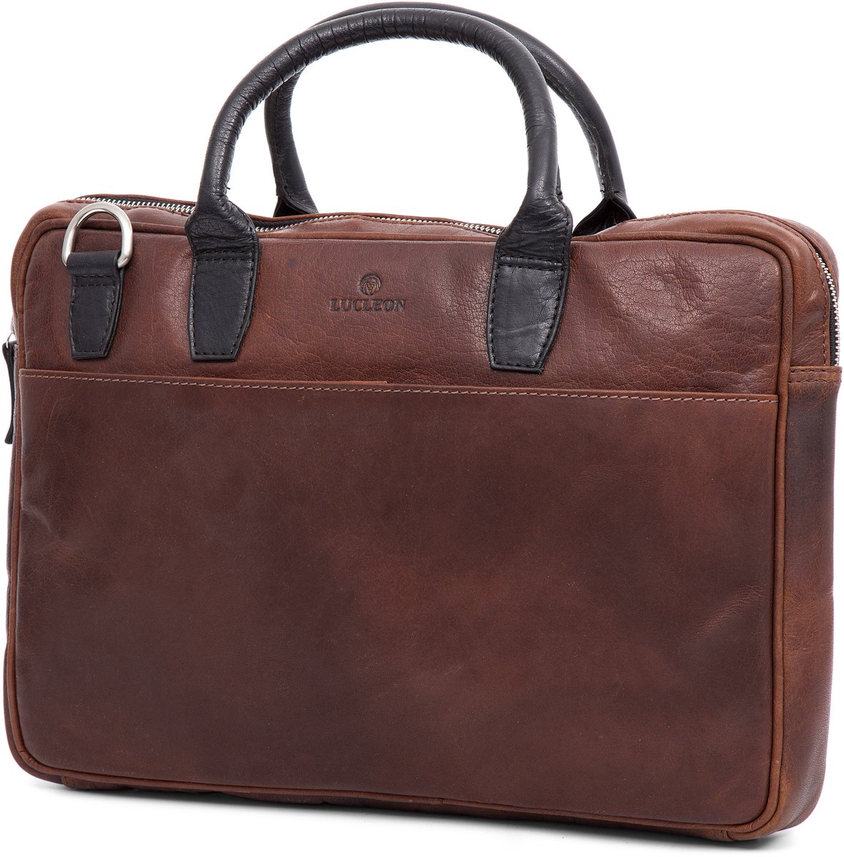 Montreal Executive Dunne 13" Tankleurige en Zwarte Leren Tas
