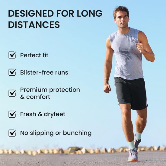 Sport Hardloopsokken 3 Pack voor Heren en Dames - Dempende Ronde Sokken met Voetboogondersteuning voor Hardlopen, Wandelen en Buitensporten - Maat EU39-47. — afbeelding 2