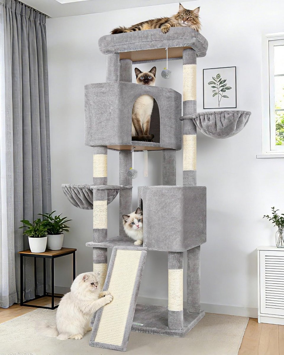 Extra Grote Kattenboom Hoog met Huisjes en Manden voor Grote Katten