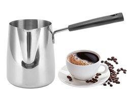 Warme Melkpot - Melkkan 600ml - RVS - Lange Steel, Kan Verwarmd Worden - Voor Espresso Koffie Melk Opschuimers Latte Art