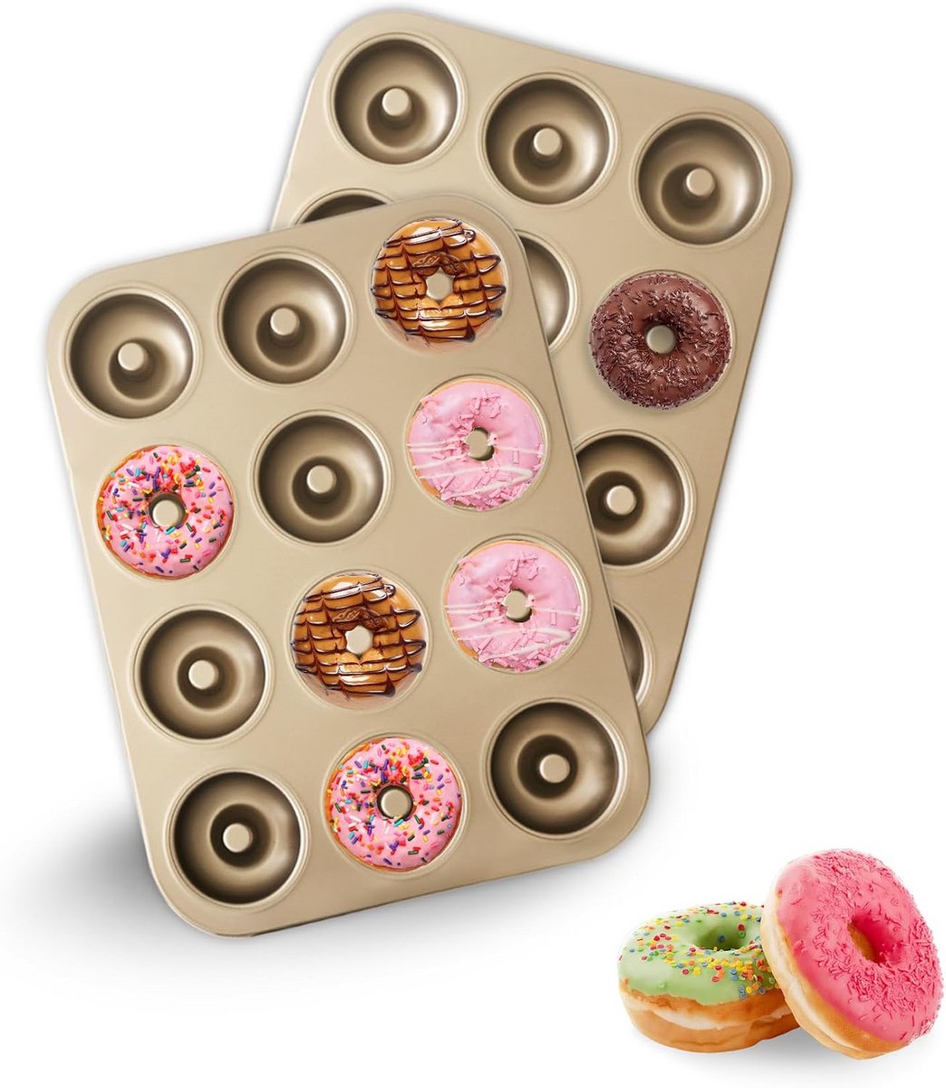 2 Stuks Donutbakvormen Koolstofstaal Antiaanbaklaag