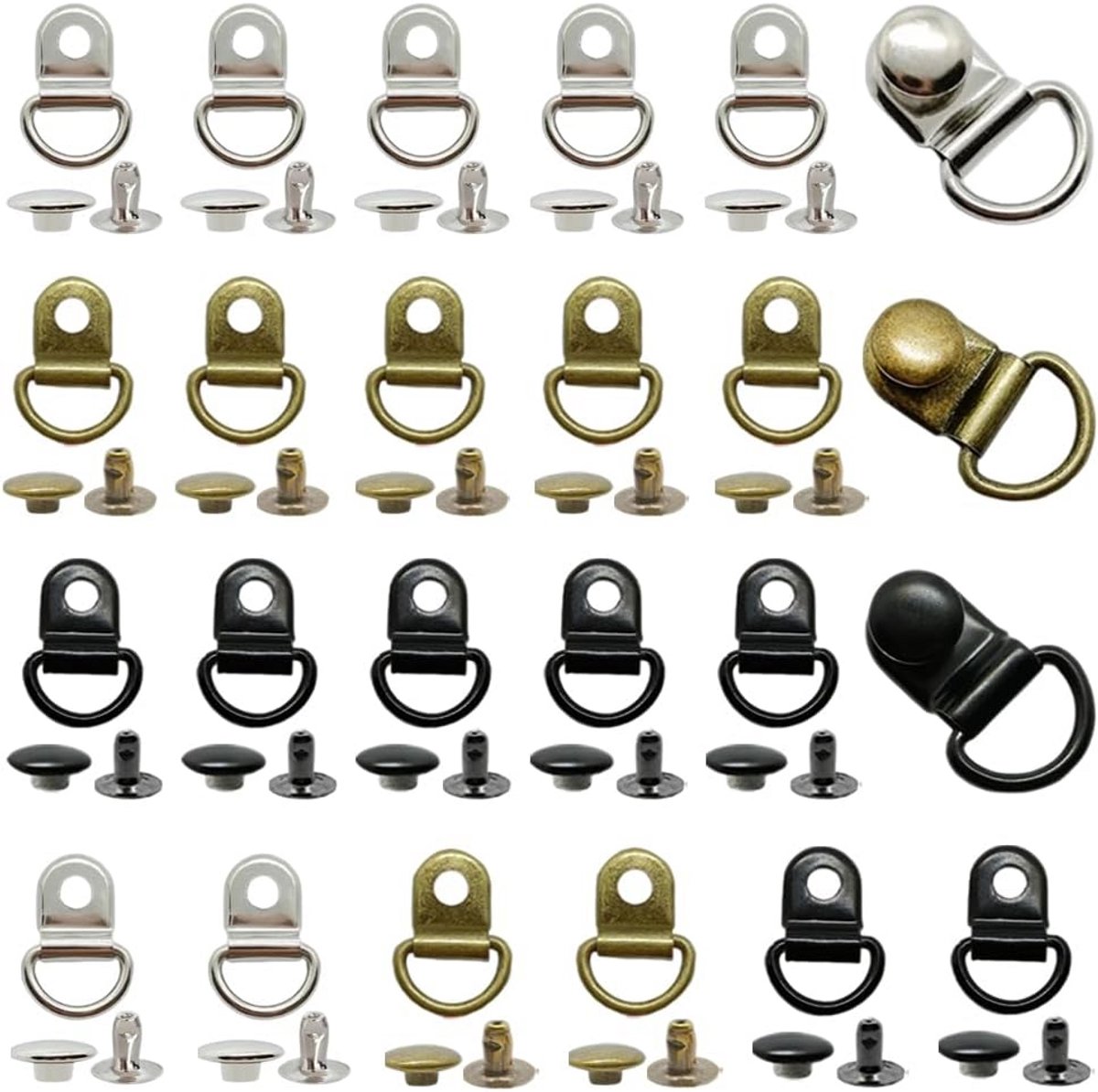 60 stuks Set Veterhaken en Klinknagels voor Schoenen en Laarzen
