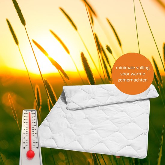 sleepling ultralichte zomerdekbed - dekbed 200x200 cm - allergievriendelijke microvezelhoes - als zomerdeken, dun dekbed, lichte deken voor zomer - Made in EU - 200 x 200 cm - wit