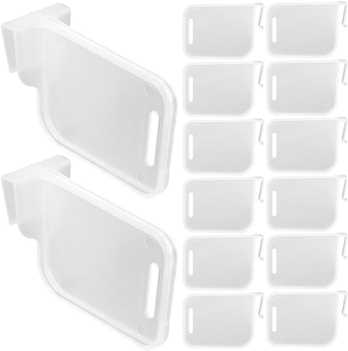 Koelkastorganizer met 24 verstelbare witte plastic tussenschotten voor planken, deuren en bakken - geen gereedschap nodig