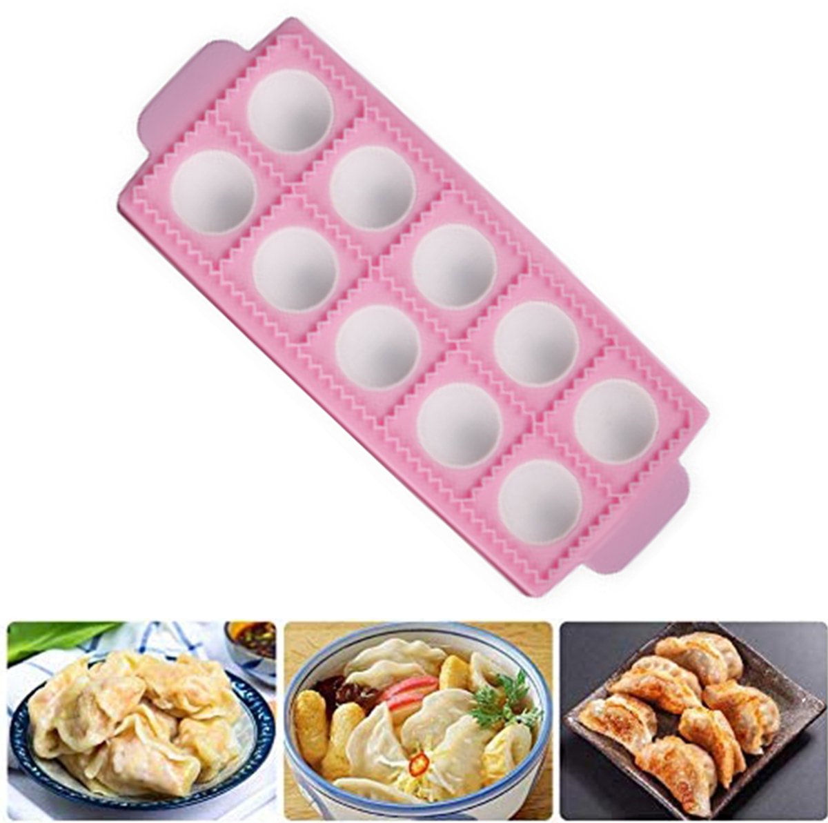 JeiibrZui Ravioli Mold - Dumpling Artifact - Rond Ontwerp Voor Vers Gevuld Deeg En Bladerdeeg - 1 Stuk - Voor Familieavonden - Wit
