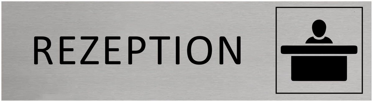 CombiCraft Aluminium Deurbordje "Rezeption " 165x45mm met tape