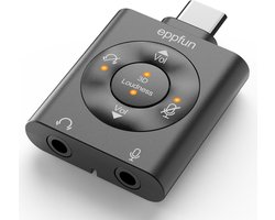 HiFi USB DAC Hoofdtelefoonversterker met 24bit/96kHz Hi-Res Audio en Microfooningang