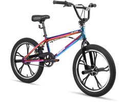 Hiland 20 Inch Freestyle BMX Fiets - 5 Spaken (Mag Wheels) - 360 Graden Rotor - Inclusief 4 Pegs - Jongens & Meisjes (meer dan 7) - Geschikt voor buitenactiviteiten in de lente