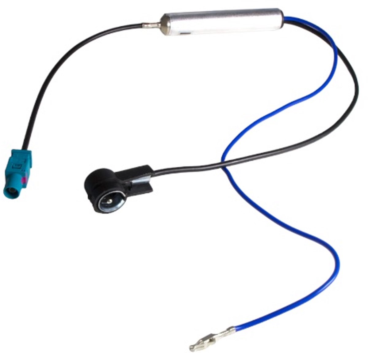 FAKRA naar DIN Antenne Adapter - Spanningsadapter met Phantom Voeding - Audi Opel Volkswagen