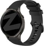 Bandz Siliconen 'Premium' bandje geschikt voor Garmin Vivoactive 6 / 5 / 3 / Vivomove / 3 / HR / Style / Luxe / Sport / Trend / Forerunner 645 / 570 / 245 / 170 / 165 / 70 / 55 / Venu / SQ / SQ2 / 2 Plus / Approach S12 / S40 / S42 / S44 - Zwart