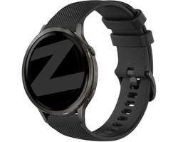 Bandz Siliconen 'Premium' bandje geschikt voor Garmin Vivoactive 6 / 5 / 3 / Vivomove / 3 / HR / Style / Luxe / Sport / Trend / Forerunner 645 / 570 / 245 / 165 / 55 / Venu / SQ / SQ2 / 2 Plus / Approach S12 / S40 / S42 / S44 / S50 - Zwart