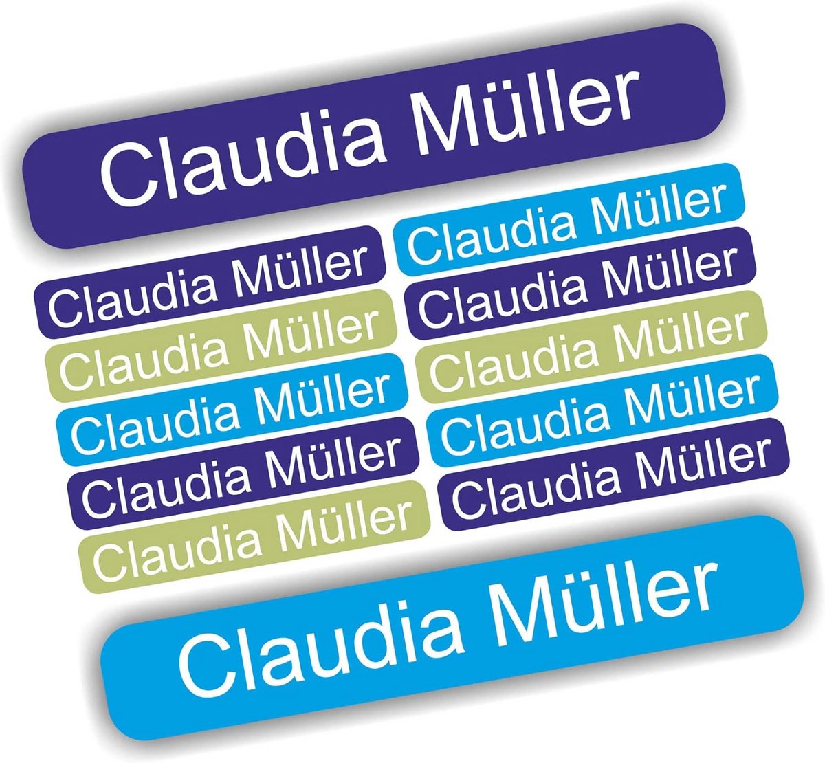54 Gepersonaliseerde Naamlabels voor Textiel - 60x10mm - Strijk of Naai op Kleding