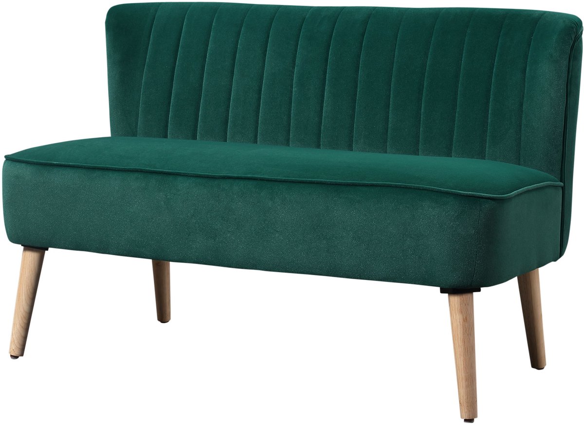 Homcom Tweezitsbank met Fluweellook - Loveseat - Zitbank - Designbank - Donkergroen