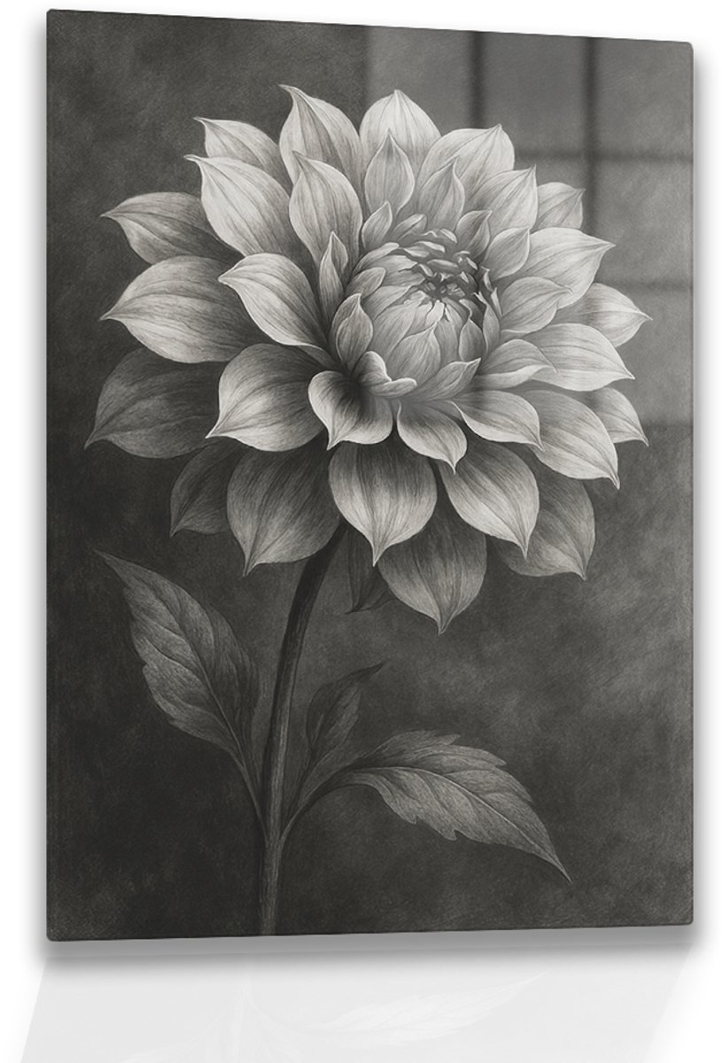 Dahlia wanddecoratie - Acrylglas - Plexiglas - 70x105 cm