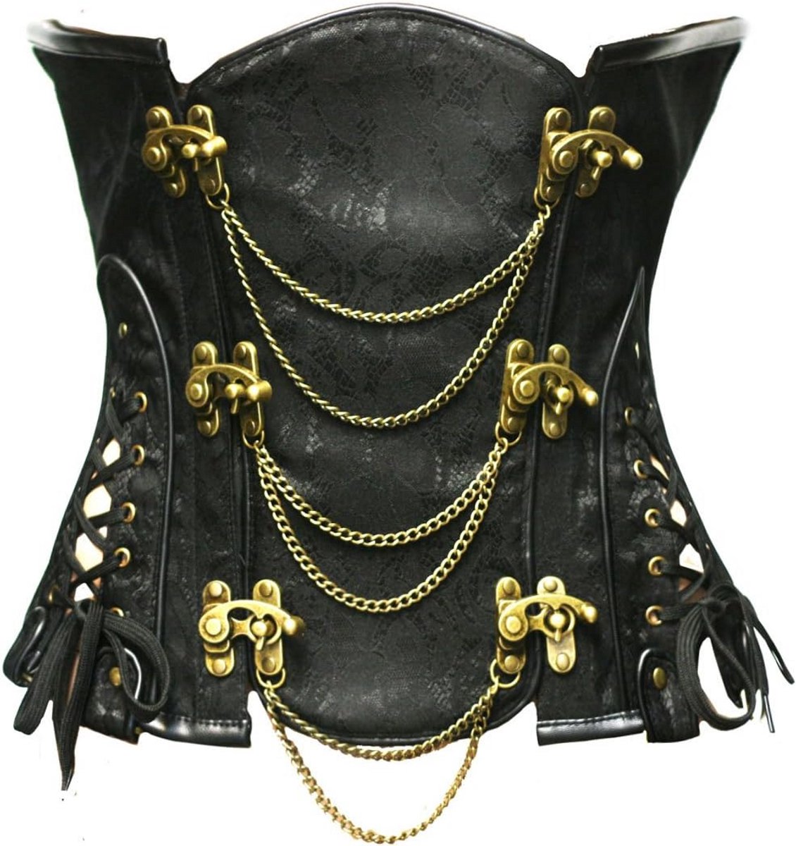 Dames Steampunk Onderbuste Korset met Stalen Baleinen