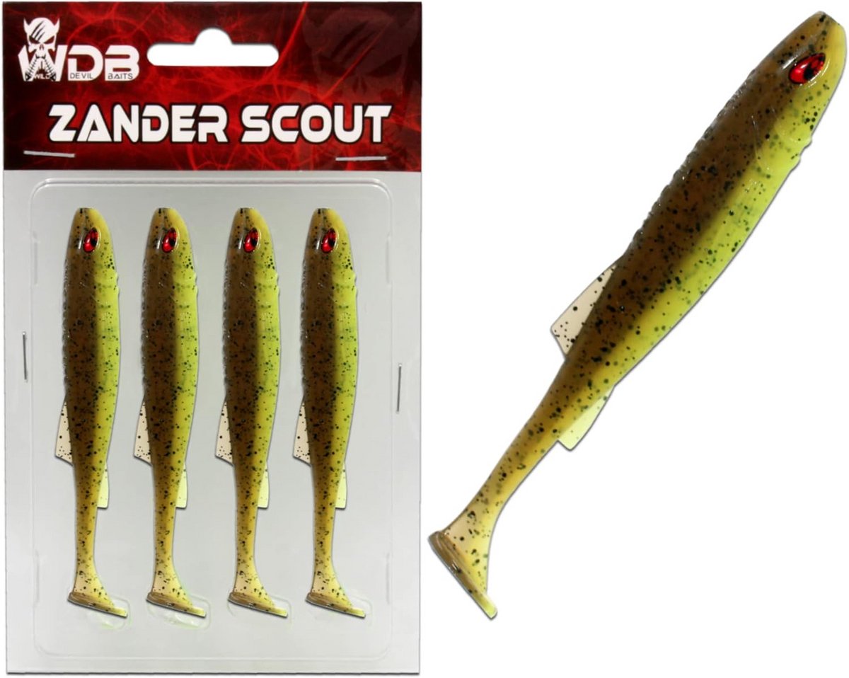 Zander Shad Rubber Vis voor Snoekbaars en Roofvis - 12,5 cm UV Groen