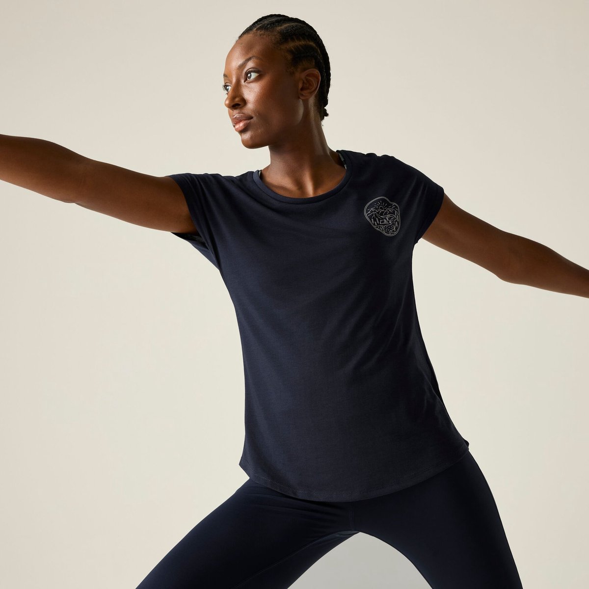 Dare2B Serenity T-shirt met korte mouwen en grafische print voor dames Blauw