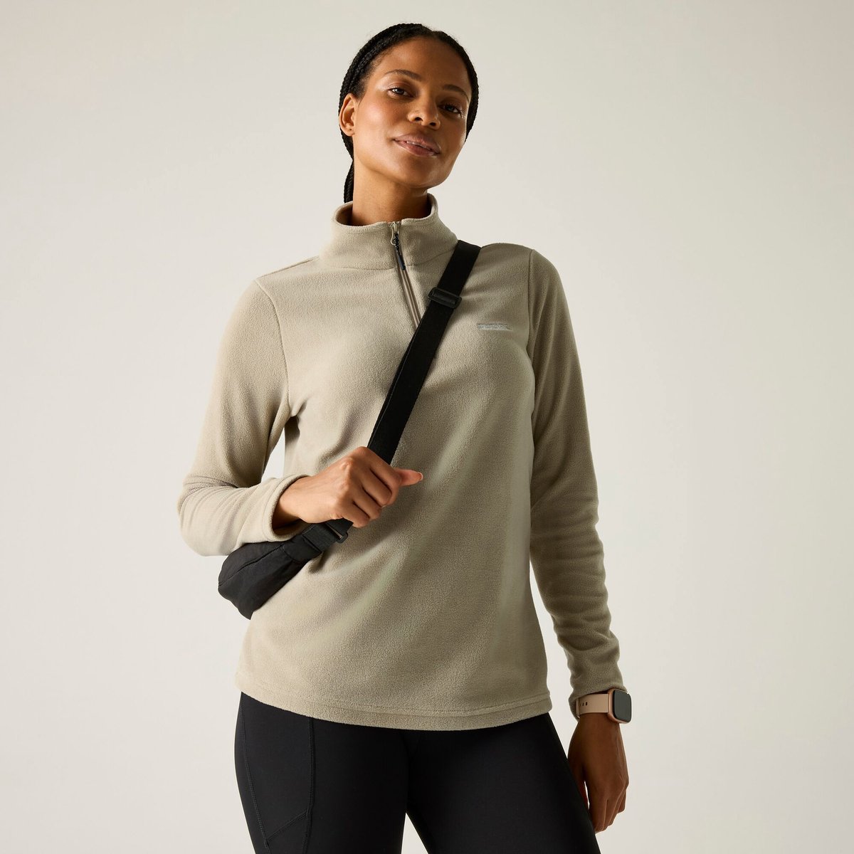 Lichtgewicht Sweethart fleece wandeljas voor dames met halve rits Bruin