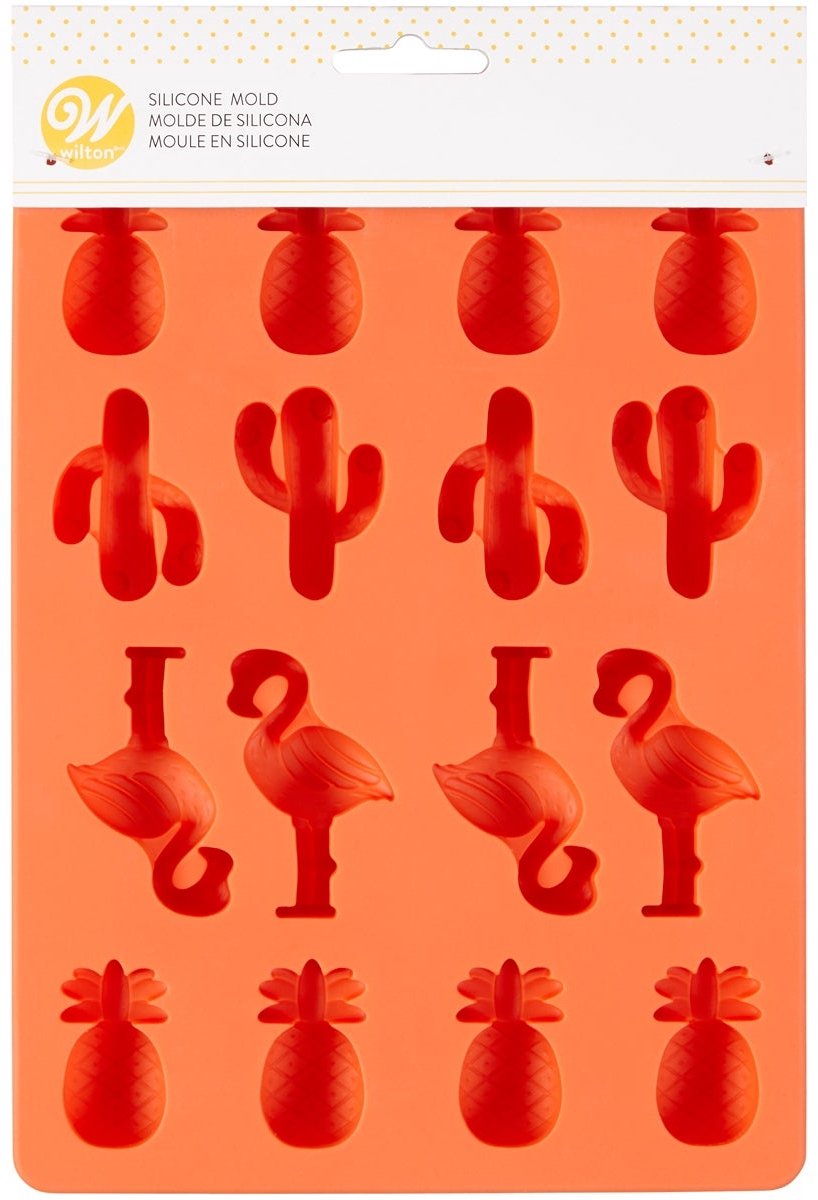 Wilton Siliconen Mallen - 6 Holtes - Chocolade Mal - Flamingo/Ananas/Cactus