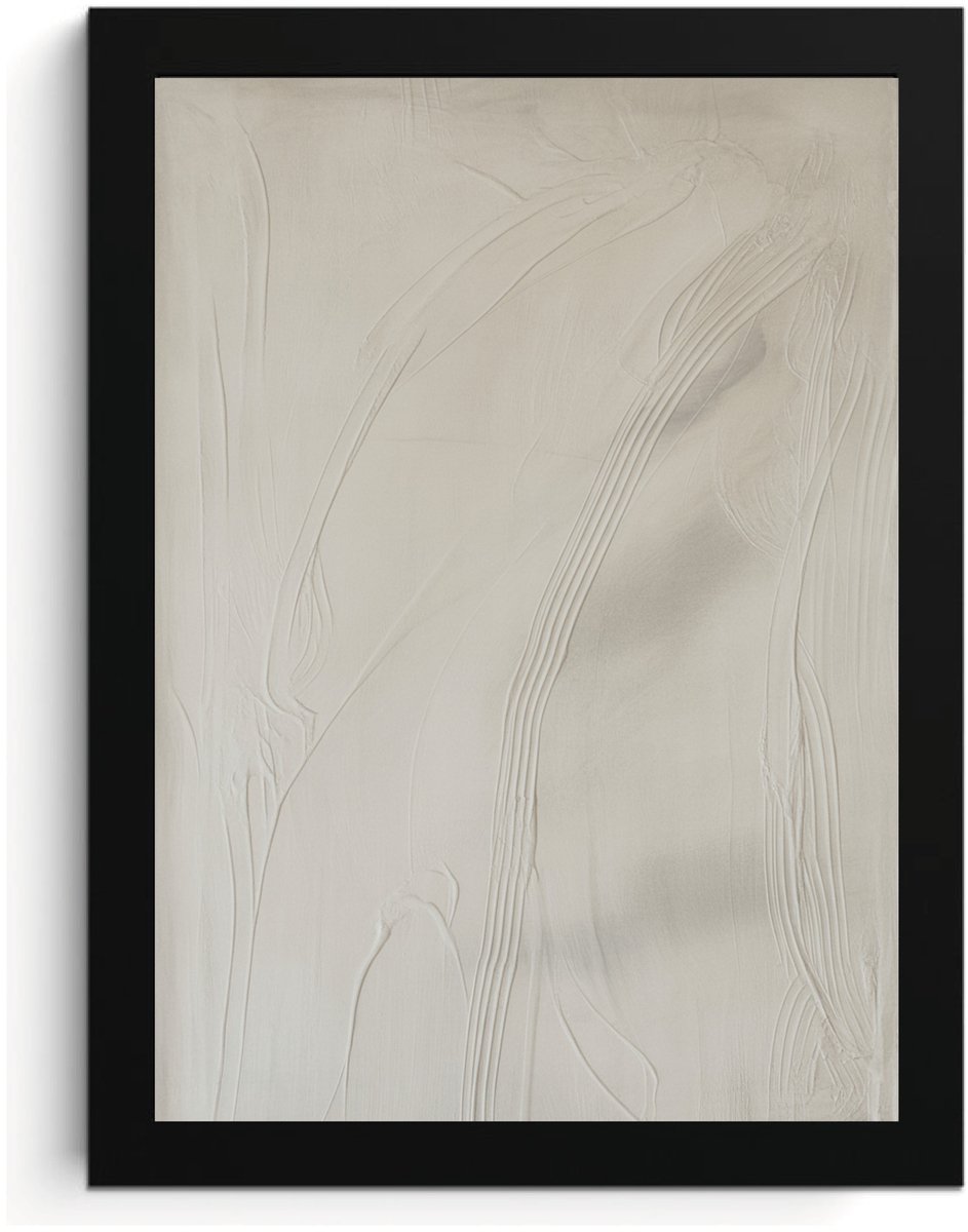 Witte Abstracte Textuur Fotolijst A4, Minimalistische Wall Art, Modern Huisdecoratie, Hoge Resolutie Print, MDF Frame, Acrylglas, Wall Art