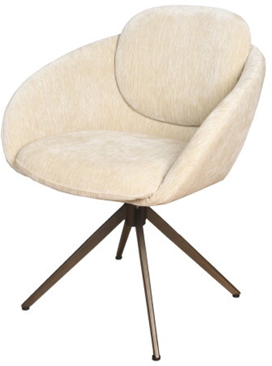 Moods Collection Eetkamerstoel Nice poot Moon 360 anodic brown - be straight nature 01 Naturel