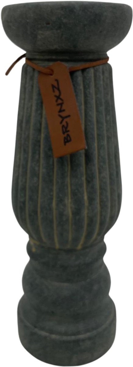 Brynxz Luxe Majestic Vintage Kandelaar - Grijs - Hoogte 28 cm maat M - Candleholder