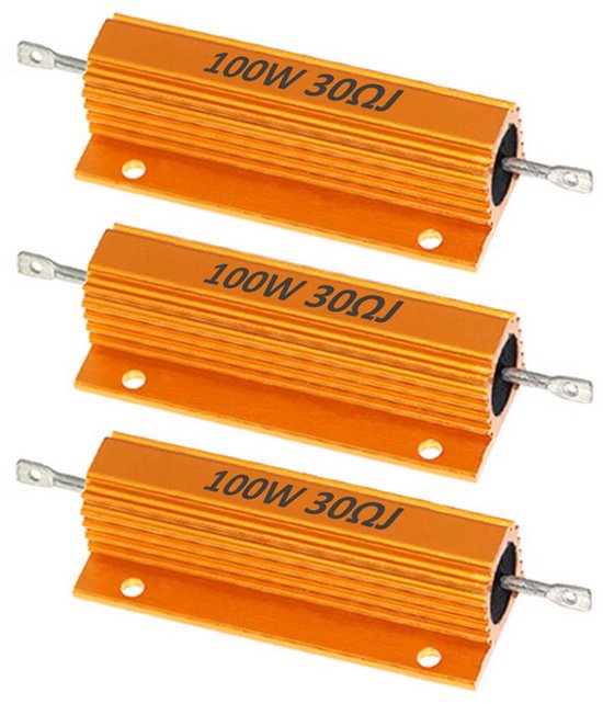 2 Stück Widerstand mit Aluminium Hülle, 100W 0.1 Ohm Drahtgewickelter Aluminiummantelwiderstand Schraube Tap Leistungswiderstand
