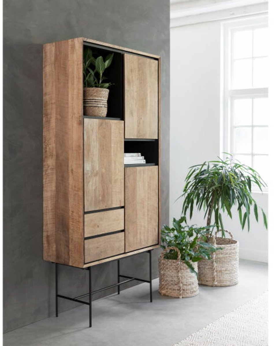 DTP Home Metropole boekenkast teakhout - 100x40x210 cm