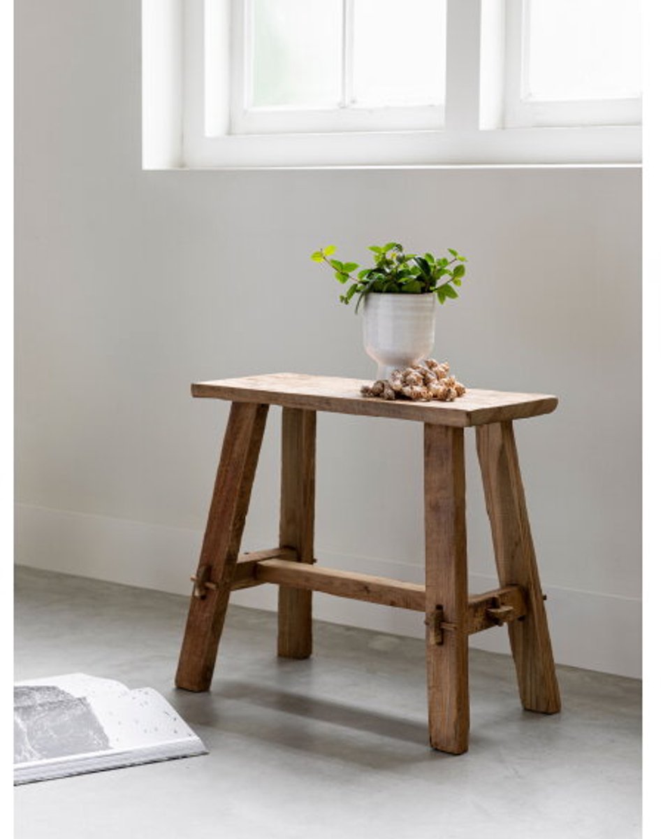MUST Living Antiques bench Rinjani,±45x50x23 cm, recycled teakwood