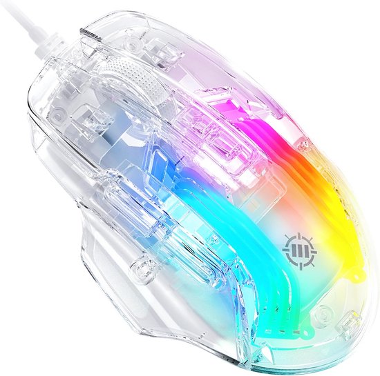 Witte Muis Computer Witte Gaming Muis met Programmeerbare Knoppen en Instelbare DPI voor PC ...