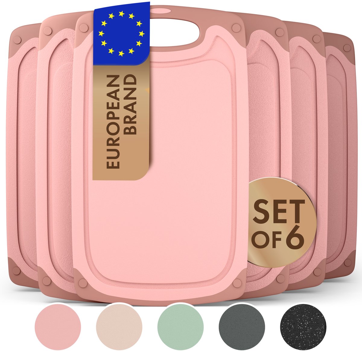 Blumtal Snijplank Kunststof Variera - BPA Vrij - 25 x 15 cm - Roze - Set van 6