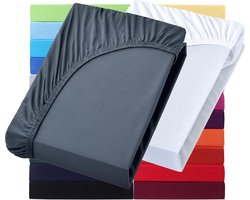 Set van 2 Jersey Hoeslakens voor Waterbed & Boxspring 200 x 220 cm - Katoen