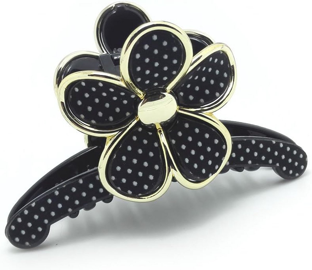 Chique Haarclip met Bloem en Parels voor Dames - Elegant Accessoire in Zwart
