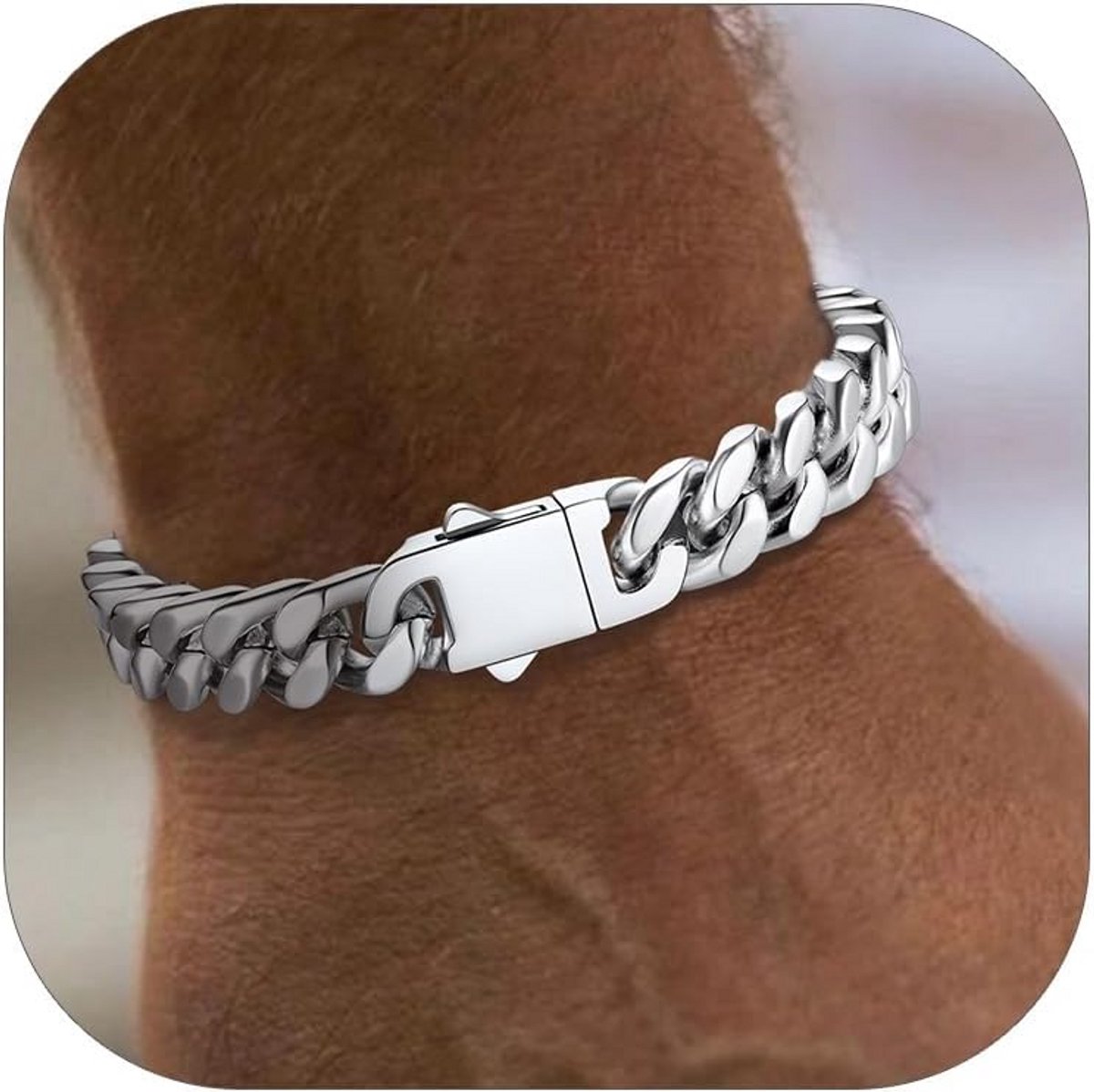 Cubaanse Schakel Armband Heren Dames - Goudkleurig of Zwart Roestvrij Staal - Stevige Miami Chain - Diverse Breedtes