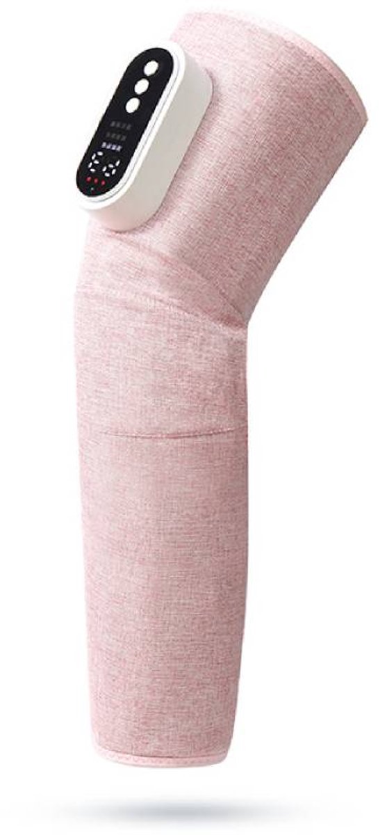Elektrische beenmassager met drie pijnverlichtende massagestanden, USB-oplader, drie intensiteits- en temperatuurinstellingen voor ontspanning van de beenspieren (roze).