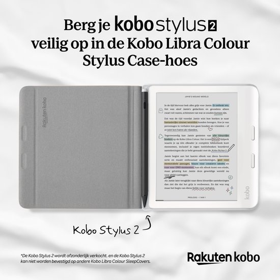 Kobo Libra Colour E-reader Zwart + Kobo SleepCover Hoes Zwart Bundel - 7 inch kleurenscherm - 32GB - Luisterboeken