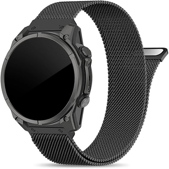 Bracelet Strap-it Milanais compatible avec Garmin Fenix 8 (Pro-E-47mm) - Fenix 7 (Solar-Pro) - 6 (Solar-Pro) - Fenix 5 (Plus) / Forerunner 970 - 965 - 955 - 945 - 935 - 745 / Epix Gen 2 - Pro 47mm / Quatix 7-8 (Zwart)